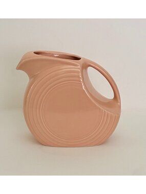 Vintage FIESTA Apricot Disc Water Pitcher Homer Laughlin Ceramic Large Made USA